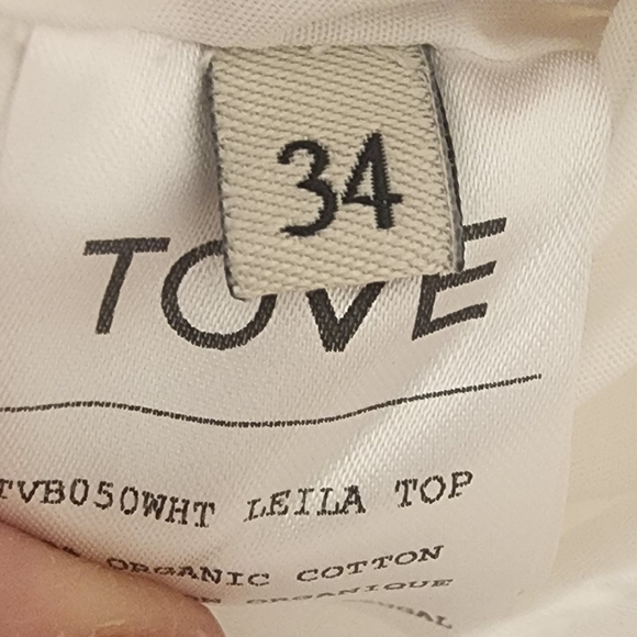 Tove White Sleeveless Top with Bow Detail, Size 34, Organic Cotton. - Picture 7 of 15